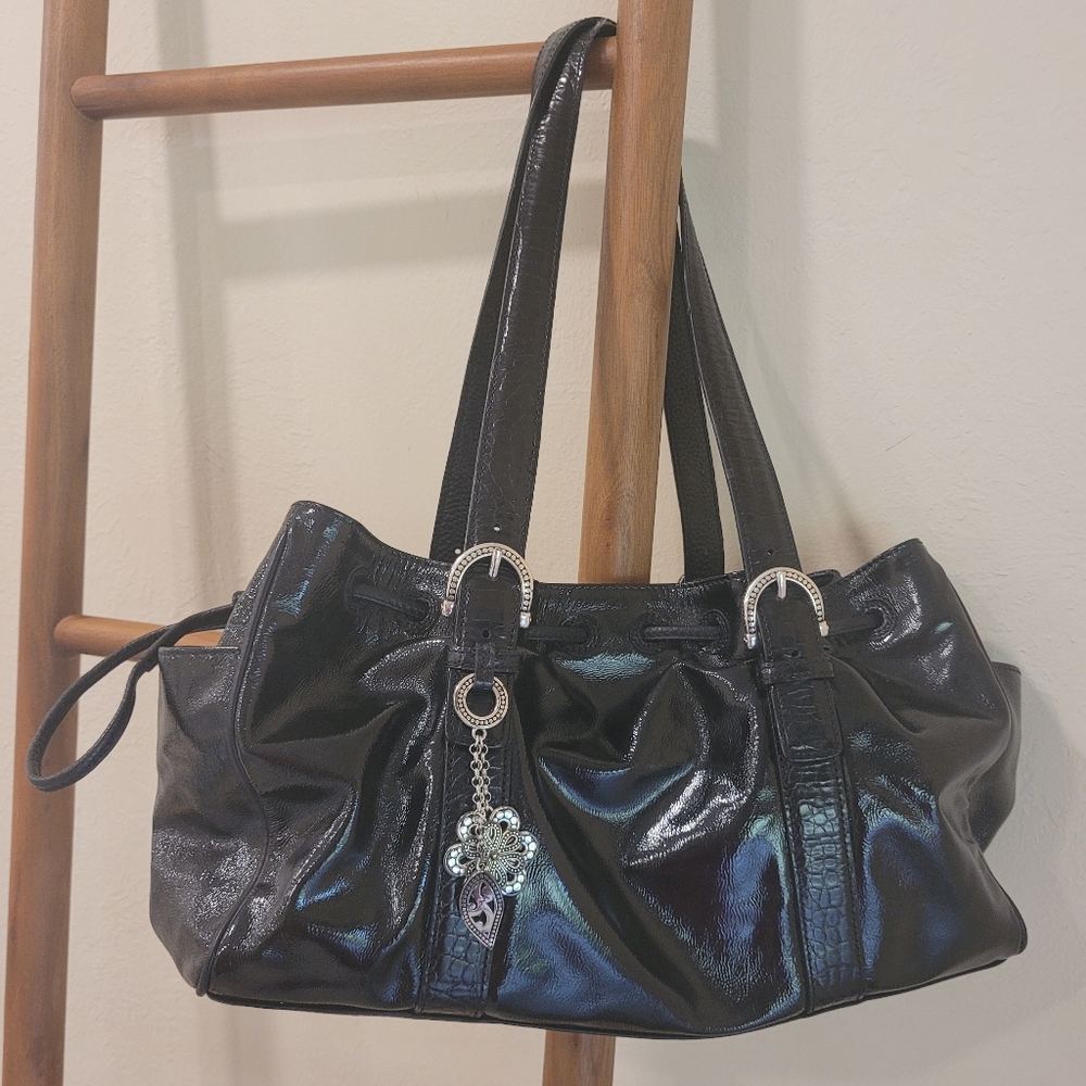 BRIGHTON Patent Leather drawstring purse